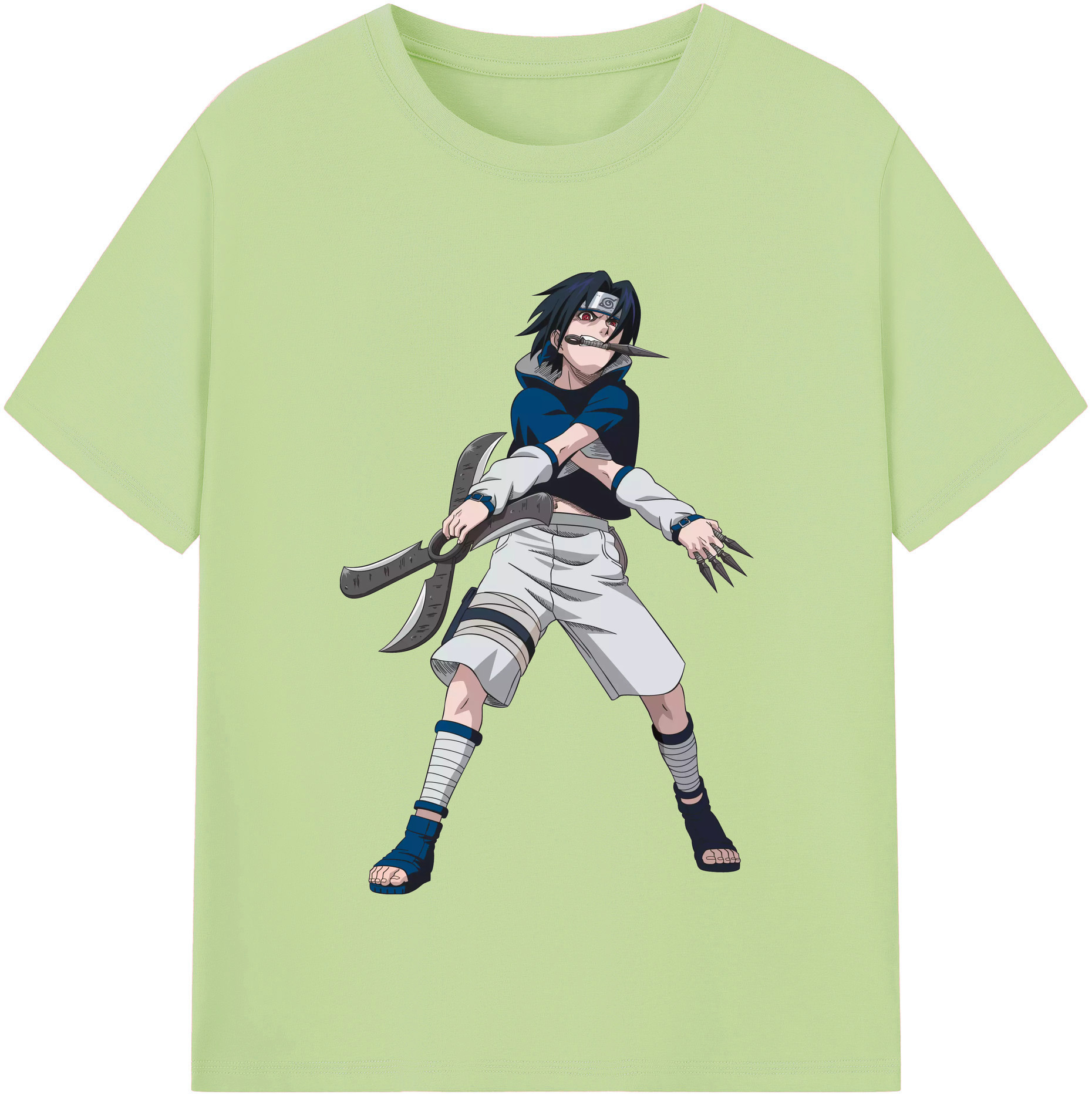 （画像用） NARUTO -ナルト- うちは サスケ Uchiha Sasuke 綿100％半袖Tシャツ（フロントプリント）